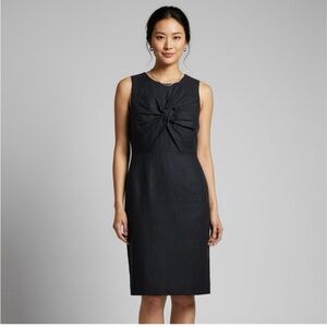 NEW J.Crew Sleeveless Bow-Front Sheath Dress – Size 8 – Black